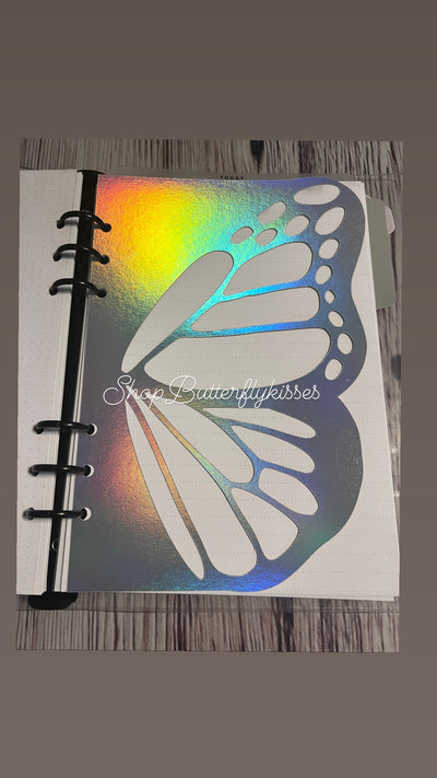 Holographic Foil Butterfly dashboard-Laminated double sided foil design