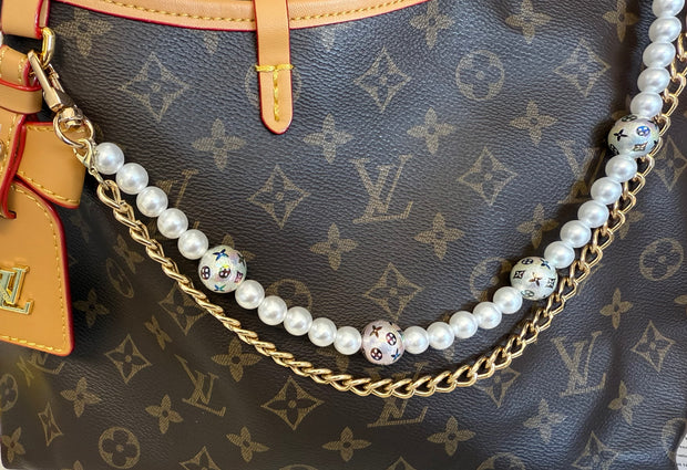 Custom Handbag Pearl & Chain Accessory