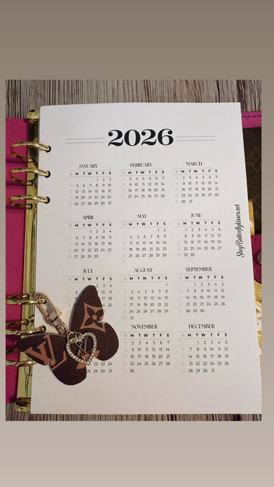 2026 Planner Calendar (Year at a glance)