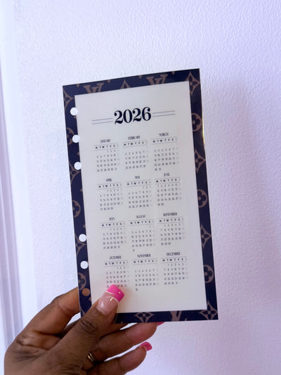 Laminated custom 2026 Planner Calendar (Year at a glance)