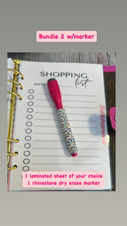 Dry erase custom inserts, Pocket Rings, A7, Personal, A5