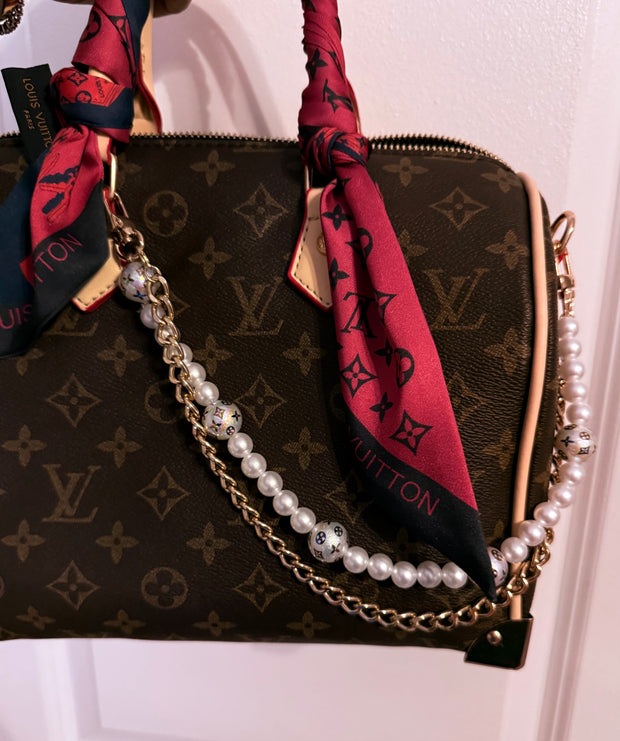 Custom Handbag Pearl & Chain Accessory