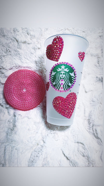 Heart Starbucks Bling Cold Cup