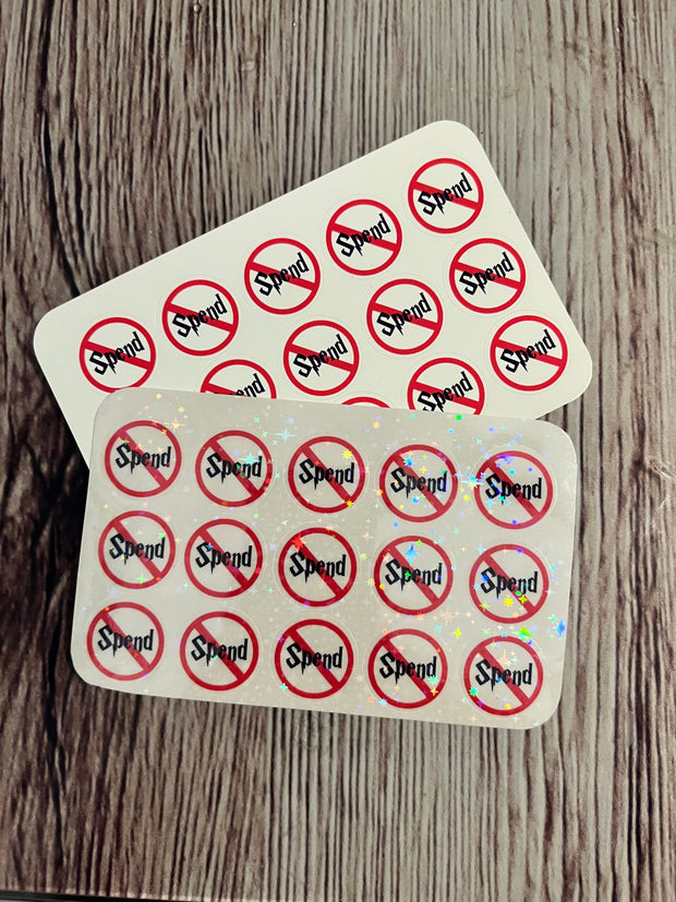 No spend stickers - Set of 15