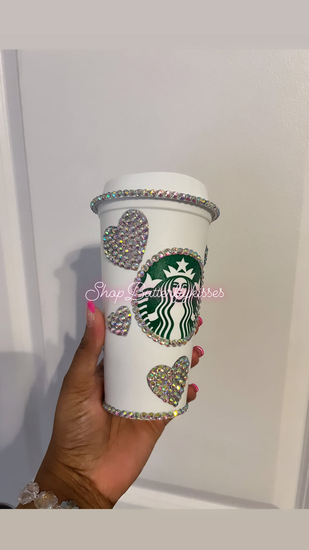 Heart Starbucks Bling Hot Cup