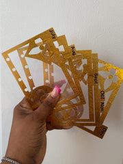 12 month Dividers Jan- Dec /Pocket/A5/Personal/Happy Planner/Franklin Covey Compact/10 mil thickness