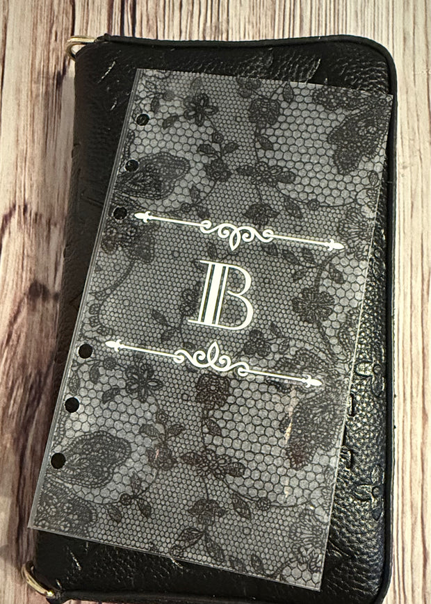 Black lace Vellum planner accessories