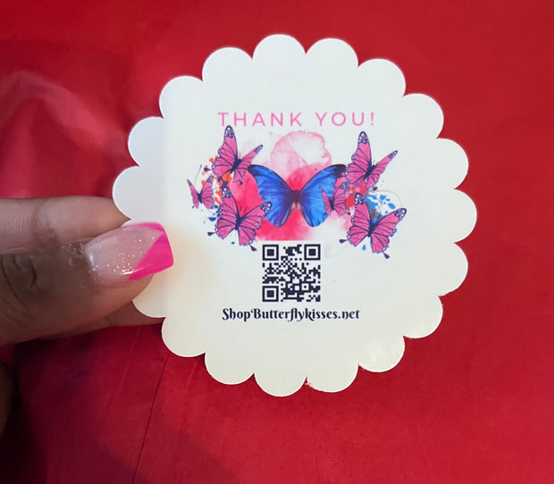 Custom Business Logo Thank you Sticker with Qr Code