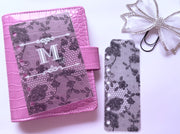 Black lace Vellum planner accessories