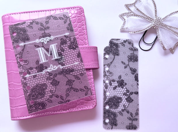 Black lace Vellum planner accessories