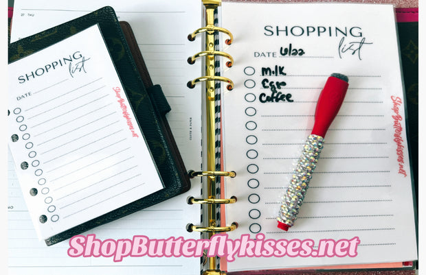 Dry erase custom inserts, Pocket Rings, A7, Personal, A5