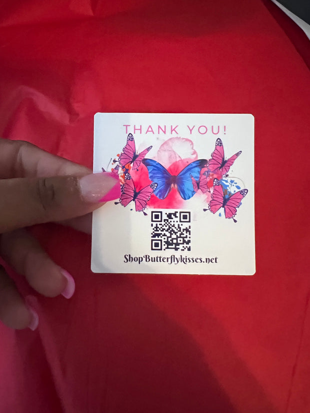 Custom Business Logo Thank you Sticker with Qr Code