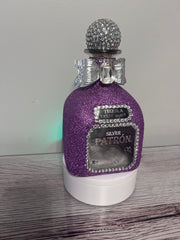 EMPTY PATRON GLITTER/RHINESTONE 750 ML BOTTLE W/BOW