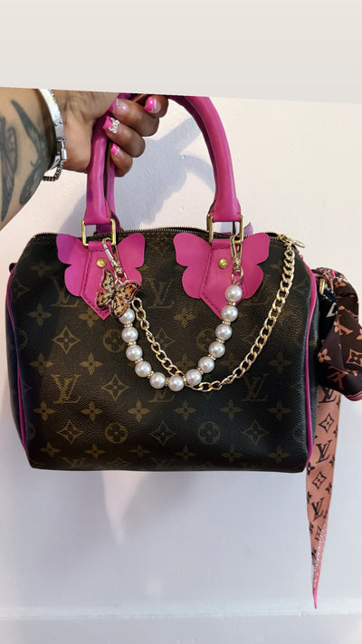 Custom Handbag Pearl & Chain Accessory