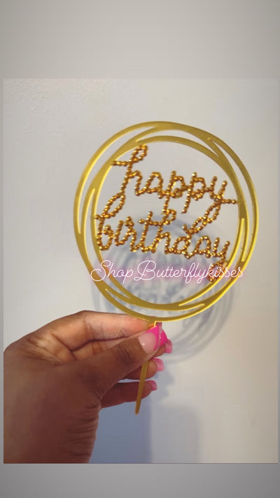 Gold Acrylic cake topper