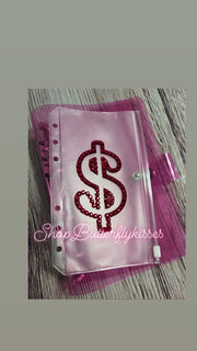 Blinged Dollar Sign Zipper Cash Envelope