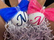 Glow in the dark initial ornament-set of 2