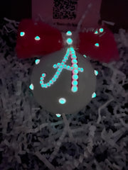 Glow in the dark initial ornament-set of 2