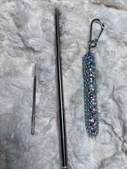 Blinged travel straw