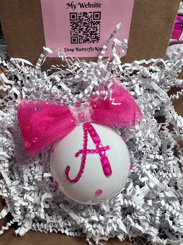 Glow in the dark initial ornament-set of 2